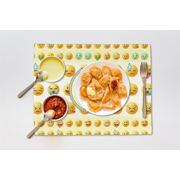 Emojis Linen Placemat - Lifestyle (single)