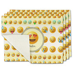 Emojis Single-Sided Linen Placemat - Set of 4 w/ Name or Text