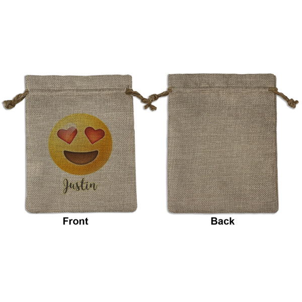 Emojis Medium Burlap Gift Bag - Front Approval