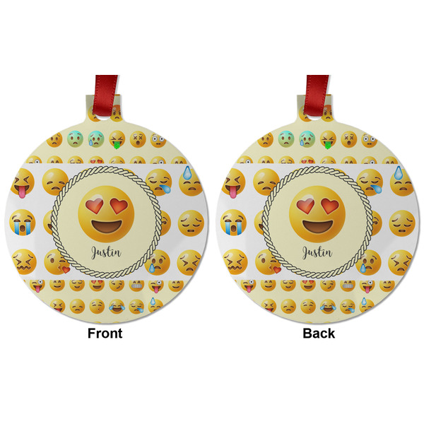 Emojis Metal Ball Ornament - Front and Back