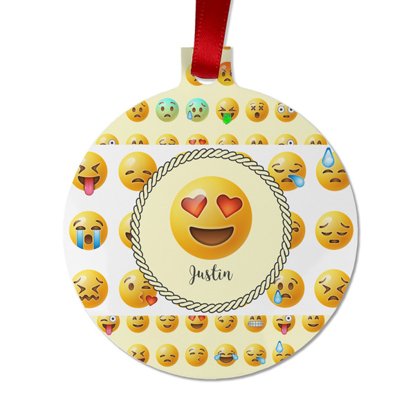 Custom Emojis Metal Ball Ornament - Double Sided w/ Name or Text
