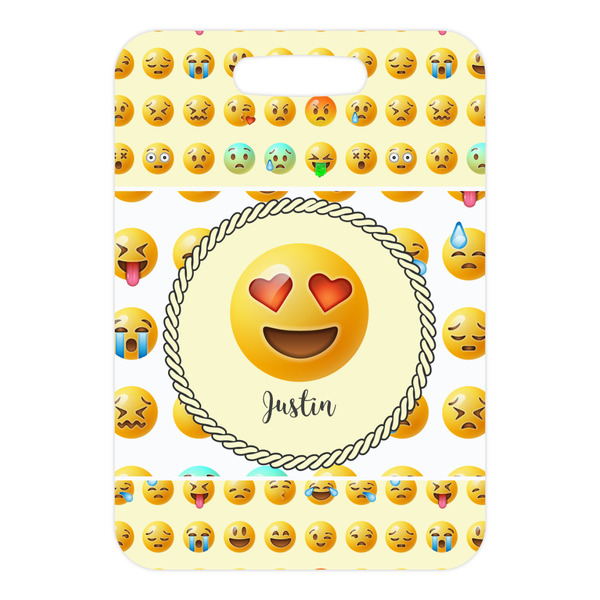 Emojis Metal Luggage Tag - Front Without Strap