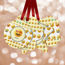 Emojis Metal Ornaments - Double Sided w/ Name or Text