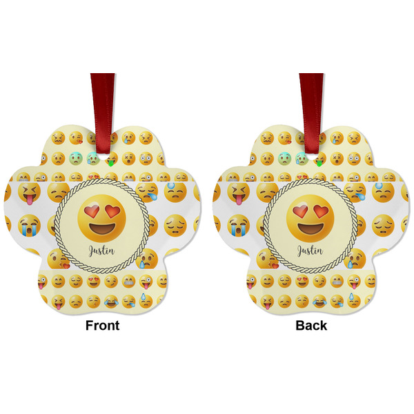 Emojis Metal Paw Ornament - Front and Back