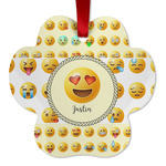 Emojis Metal Paw Ornament - Double Sided w/ Name or Text