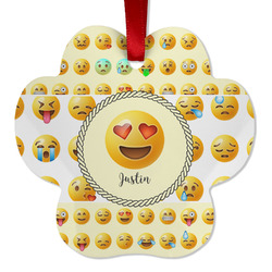 Emojis Metal Paw Ornament - Double Sided w/ Name or Text