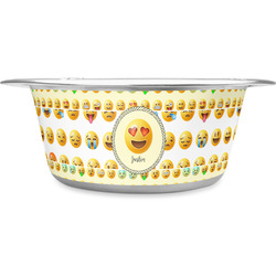 Emojis Stainless Steel Dog Bowl - Large (Personalized)