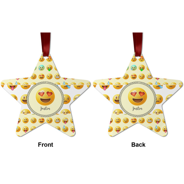 Emojis Metal Star Ornament - Front and Back