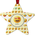 Emojis Metal Star Ornament - Double Sided w/ Name or Text