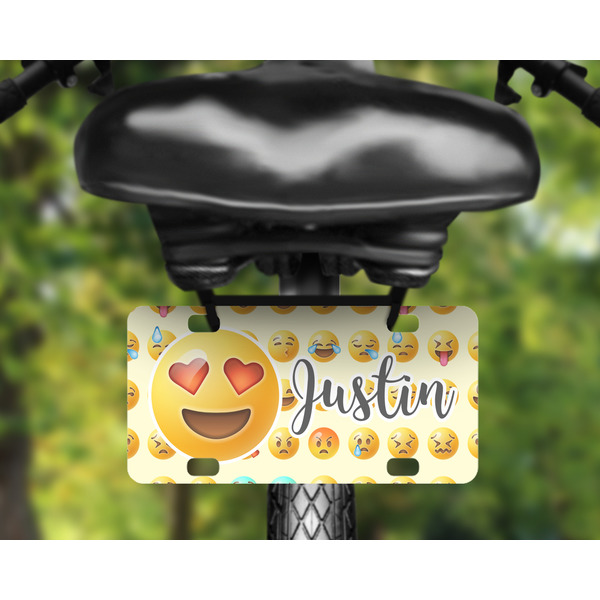 Emojis Mini License Plate on Bicycle