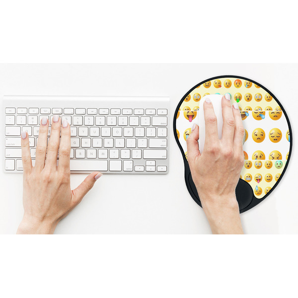 Emojis Mouse Pad with Wrist Rest - LIFESYTLE 2 (in use)
