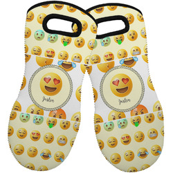 Emojis Neoprene Oven Mitts - Set of 2 w/ Name or Text