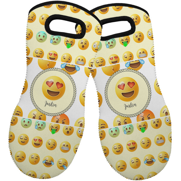 Emojis Neoprene Oven Mitt -Set of 2 - Front
