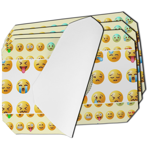 Custom Emojis Dining Table Mat - Octagon - Set of 4 (Single-Sided) w/ Name or Text