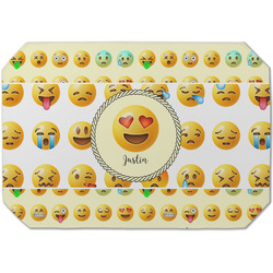 Emojis Dining Table Mat - Octagon (Single-Sided) w/ Name or Text