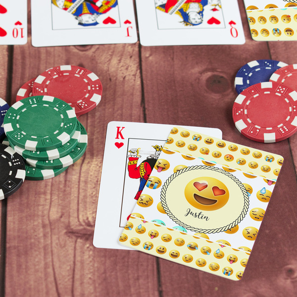 Emojis On Table with Poker Chips