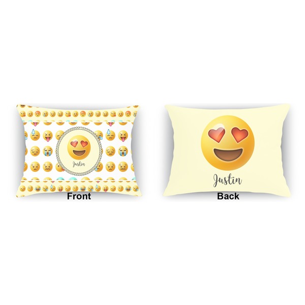 Emojis Outdoor Rectangular Throw Pillow (Front and Back)