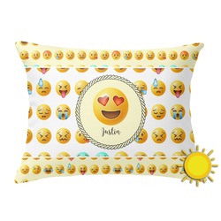 Emojis Outdoor Throw Pillow (Rectangular) (Personalized)