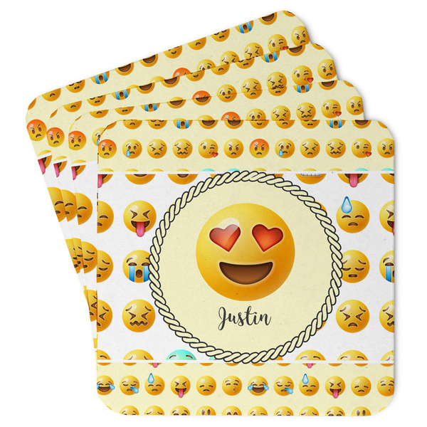 Custom Emojis Paper Coasters w/ Name or Text