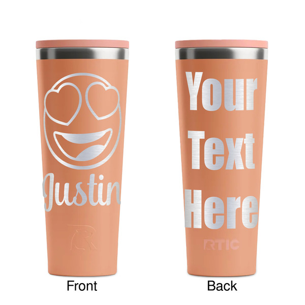 Emojis Peach RTIC Everyday Tumbler - 28 oz. - Front and Back