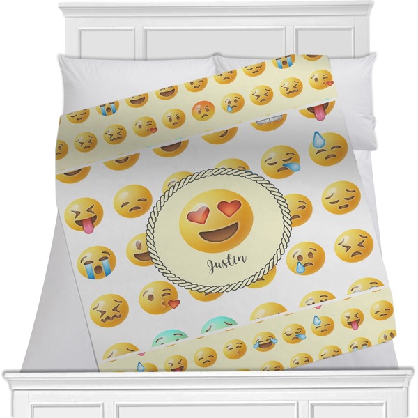 Custom Emojis Minky Blanket - Twin / Full - 80"x60" - Single Sided (Personalized)