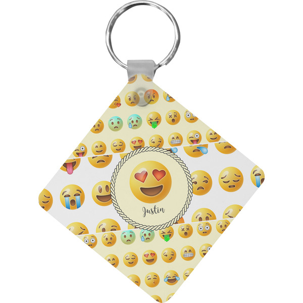 Custom Emojis Diamond Plastic Keychain w/ Name or Text