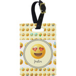 Emojis Plastic Luggage Tag - Rectangular w/ Name or Text