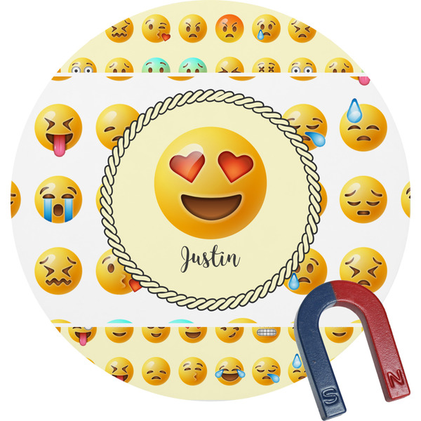 Custom Emojis Round Fridge Magnet (Personalized)