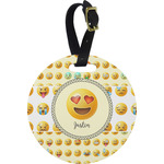 Emojis Plastic Luggage Tag - Round (Personalized)