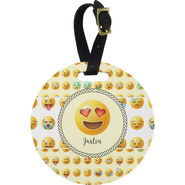 Custom Emojis Plastic Luggage Tag - Round (Personalized)
