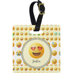 Emojis Plastic Luggage Tag - Square w/ Name or Text