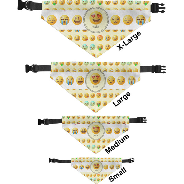 Emojis Pet Bandana Sizes