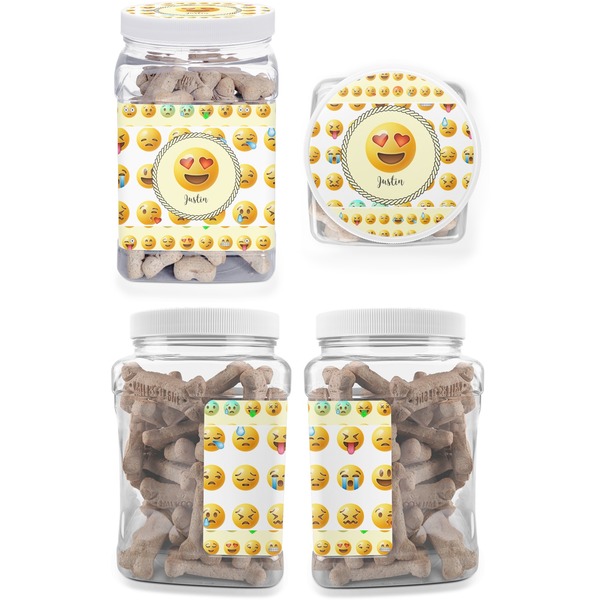 Emojis Pet Treat Jar - Multiple Angles