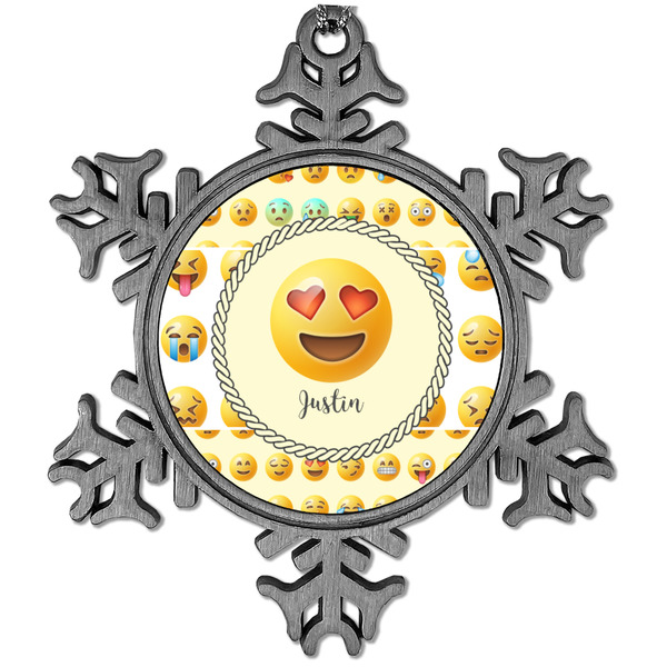 Custom Emojis Vintage Snowflake Ornament (Personalized)