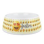 Emojis Plastic Dog Bowl - Medium (Personalized)