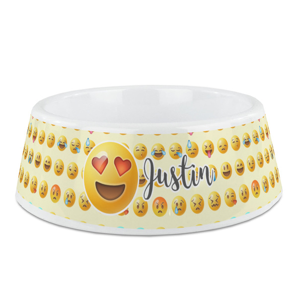 Custom Emojis Plastic Dog Bowl - Medium (Personalized)