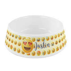 Emojis Plastic Dog Bowl - Small (Personalized)