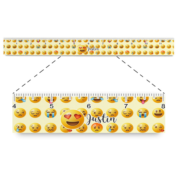 Custom Emojis Plastic Ruler - 12" (Personalized)