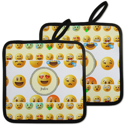 Emojis Pot Holders - Set of 2 w/ Name or Text