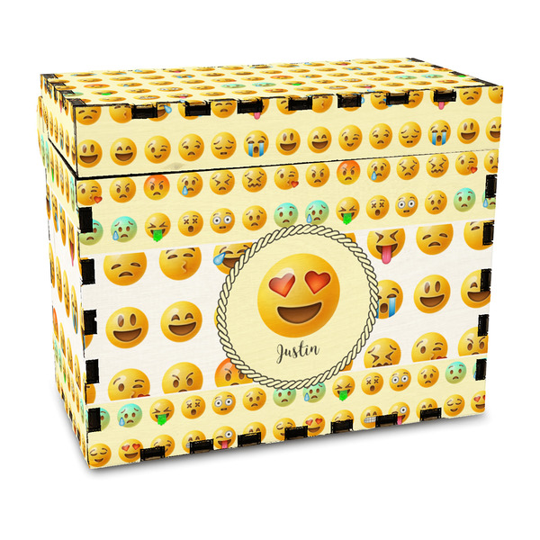 Custom Emojis Wood Recipe Box - Full Color Print (Personalized)