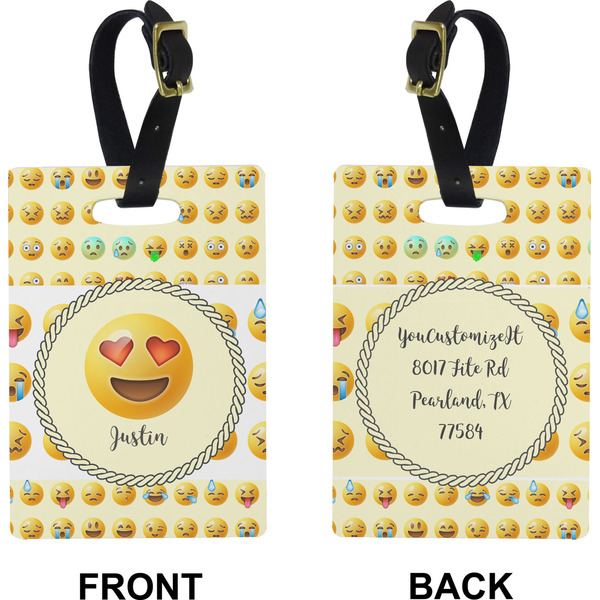 Emojis Rectangle Luggage Tag (Front + Back)