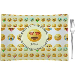 Emojis Glass Rectangular Appetizer / Dessert Plate (Personalized)