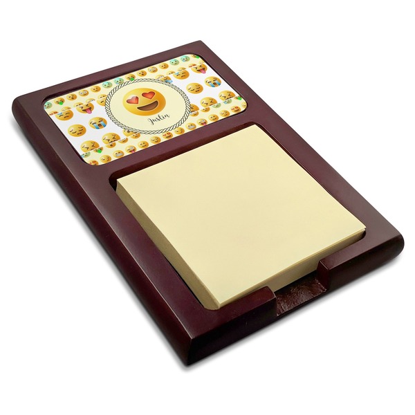Custom Emojis Red Mahogany Sticky Note Holder (Personalized)