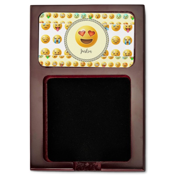 Emojis Red Mahogany Sticky Note Holder - Flat