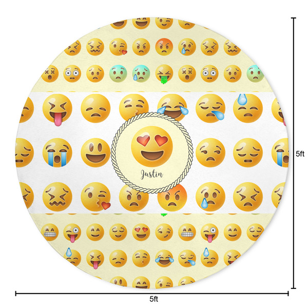 Emojis Round Area Rug - Size