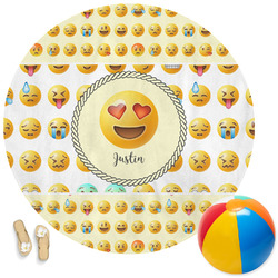 Emojis Round Beach Towel (Personalized)