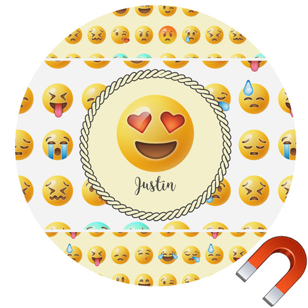 Custom Emojis Round Car Magnet - 6" (Personalized)