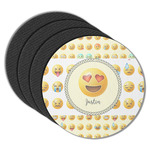 Emojis Round Rubber Backed Coasters - Set of 4 (Personalized)