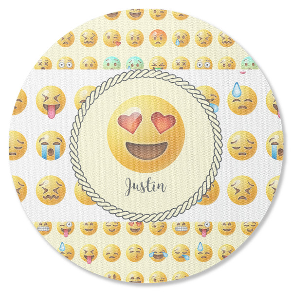 Custom Emojis Round Rubber Backed Coaster (Personalized)