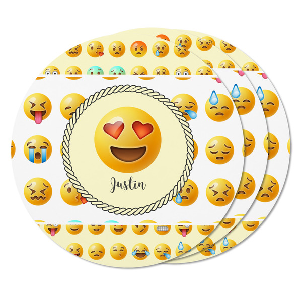 Emojis Round Fridge Magnet - THREE